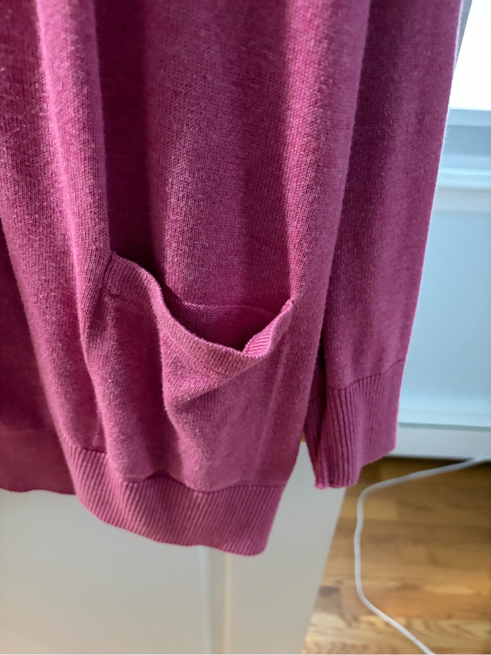 croft & barrow Raspberry Open-Front Pocket Cardigan - Picture 3 of 4